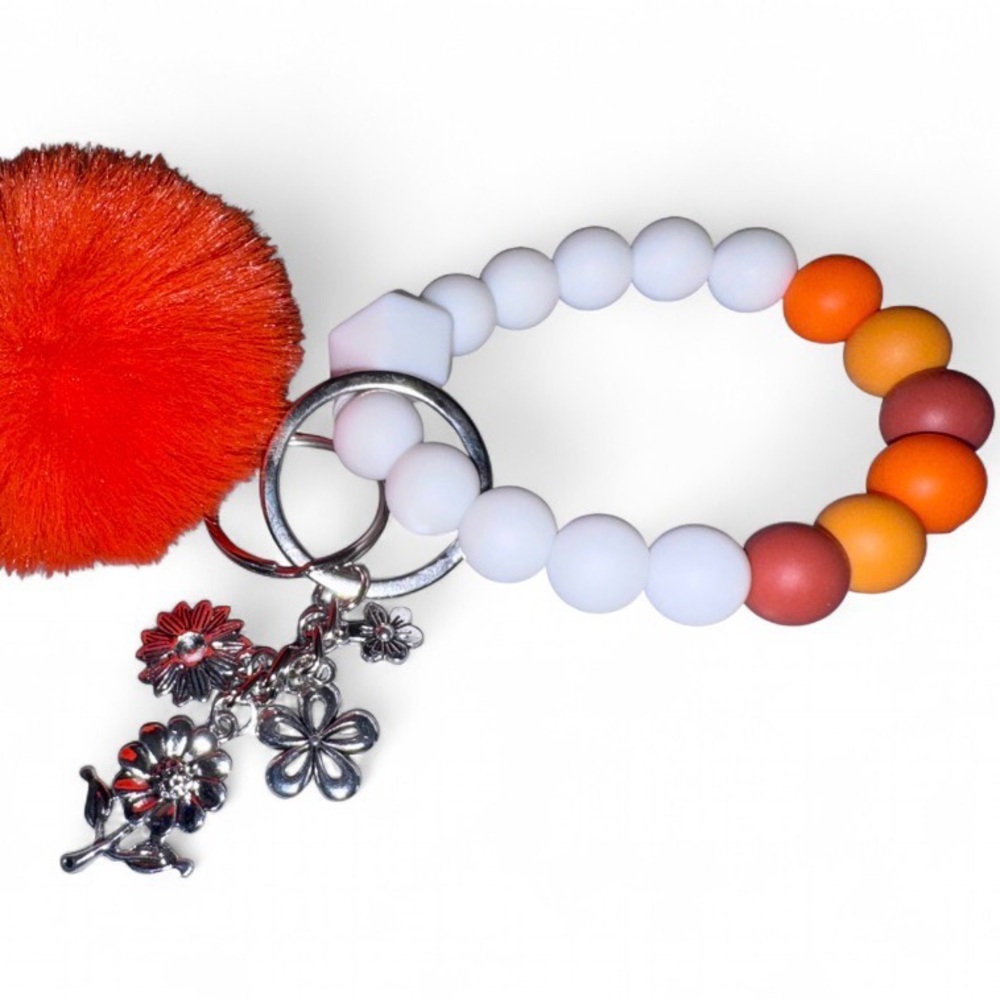 Wildflower Pop Womens Silicone Beaded Keychain - Picture 2 of 5